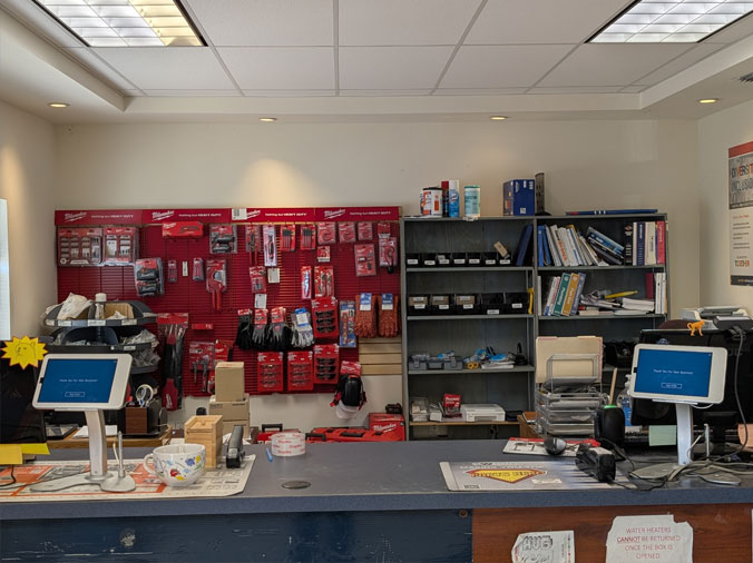 Hughes Supply Naples plumbing service counter